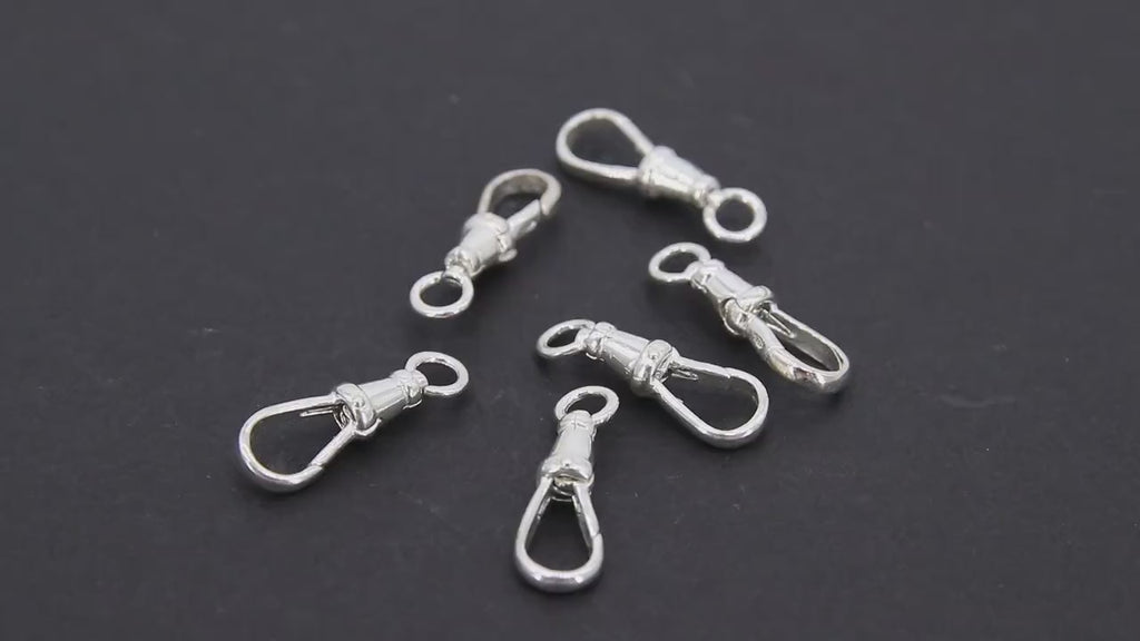 925 Sterling Silver Swivel Lobster Clasps, Large Albert Silver Push Clip Lobster Claws # 867, Jewelry Findings 7.5 x 23 mm