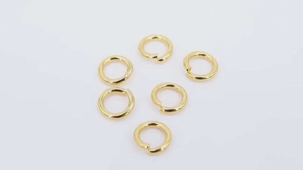 Stainless Steel Gold Jump Rings, Genuine 24 K Gold Plated 9 mm Open Close Rings #2874, Large Strong 15 Gauge