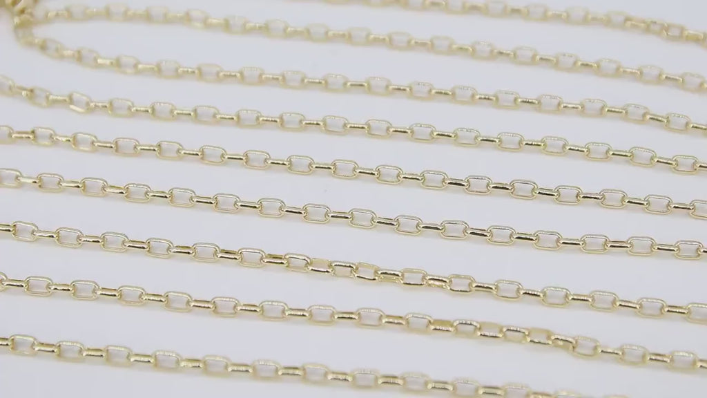 Gold Box Chains, Rectangle Box Chains CH #164, Gold 5.0 x 3.5 mm Unfinished Jewelry Chains