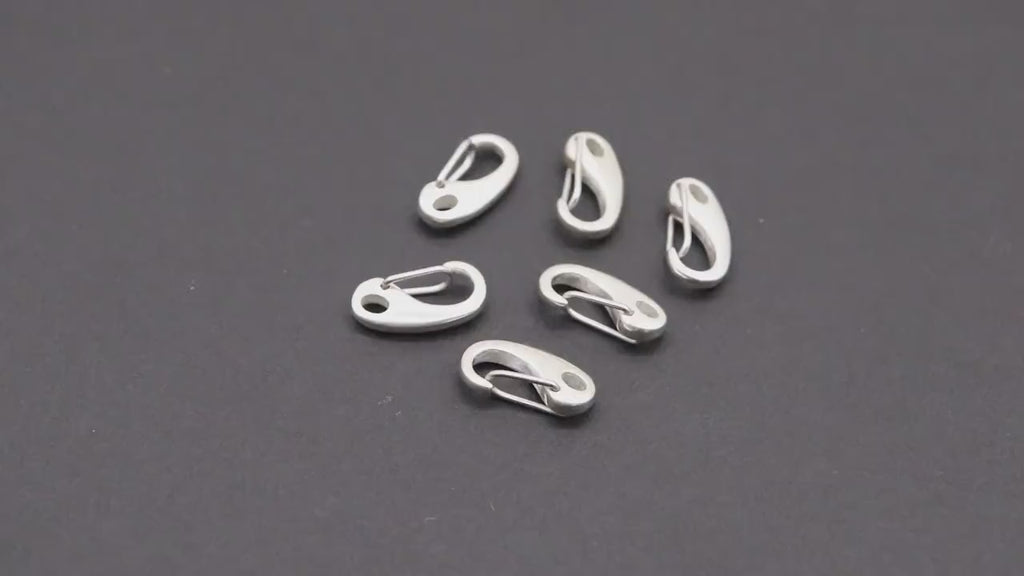 925 Sterling Silver Oval Push Clasp, 7 x 14 mm Silver Spring Clip # 2256, Clip Connector Findings