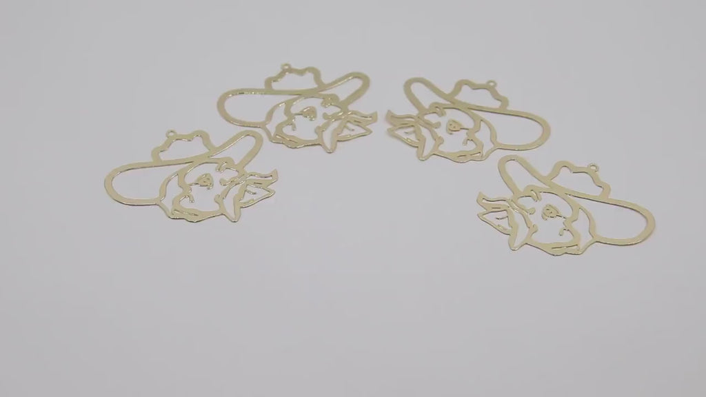 Rebel Man Charm, Gold Man In Hat AG# 3203, Gold Scarf Pendants