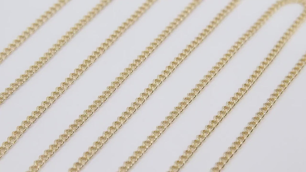14 K Gold Filled Curb Chain, 3.5 mm 14 20 Dainty Curb Chain CH #734, 14 K Gold Filled Unfinished Cable Jewelry Chain