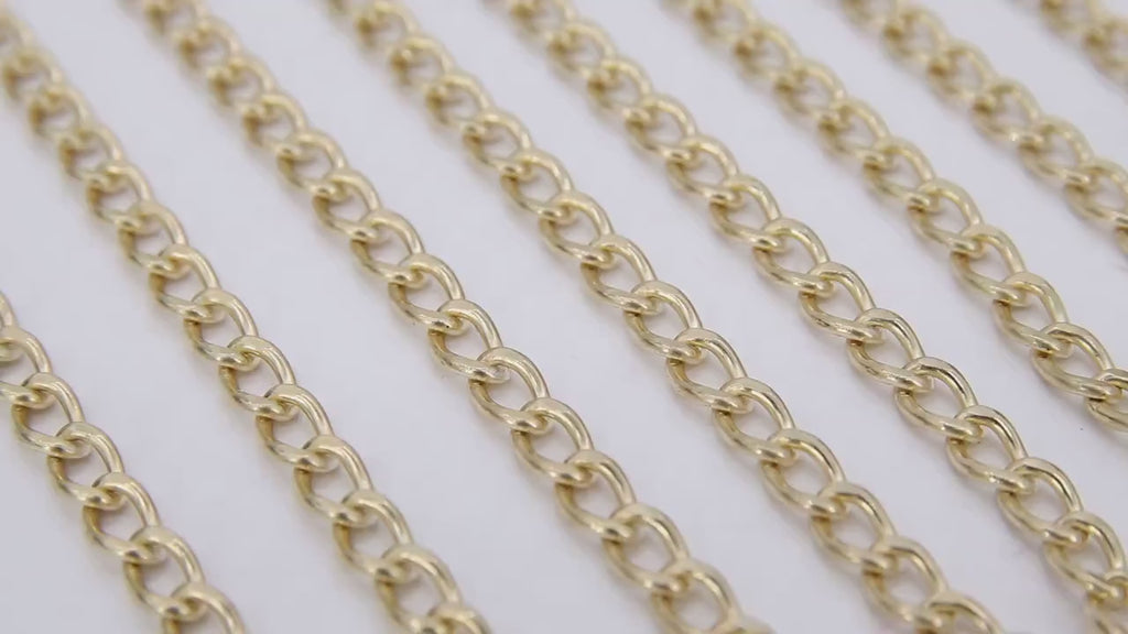 14 K Gold Filled Cuban Curb, 8.5 mm USA Genuine Gold Filled Chain CH #747, Large Unfinished Curb Gold Chain