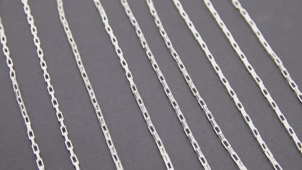 925 Sterling Silver Box Chains, Silver Unfinished By The Foot, 3.1 mm Venetian Thick Box Chain