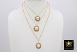 14 K Gold Filled Chain Repurposed Vintage Button Necklace, Gold Round Channel Pearl Button - A Girls Gems
