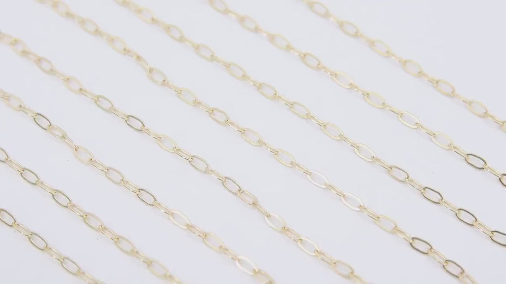 14 K Gold Fill Paper Clip Chain, 4.5 mm 925 Sterling Silver Unfinished Chain, Soldered Flat Chains