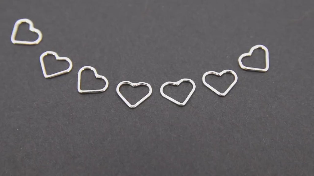 925 Sterling Silver Heart Charms, 7 mm Silver Soldered Links #2197, Jewelry Rings