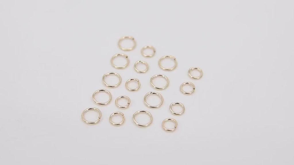 14 K Gold Filled Jump Rings, 4.0 or 5.0 mm Open Snap Close Rings #2810, 22 Gauge Open Rings