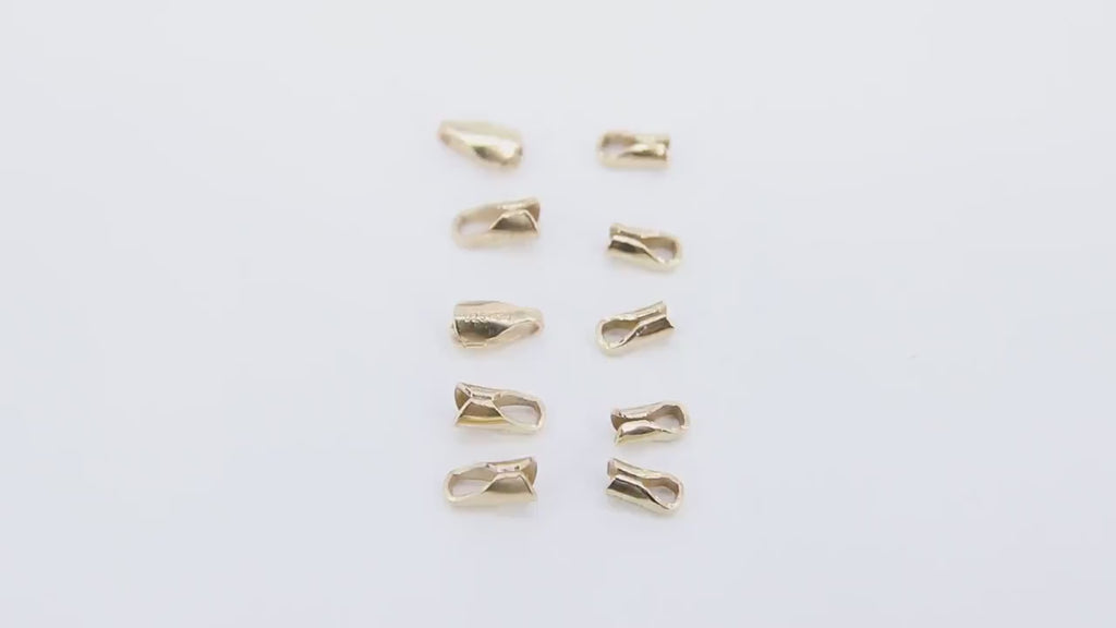 14 K Gold Filled End Caps, Gold Chain Stamped End Caps #2244, 1.5 or 2.0 mm ID Hole