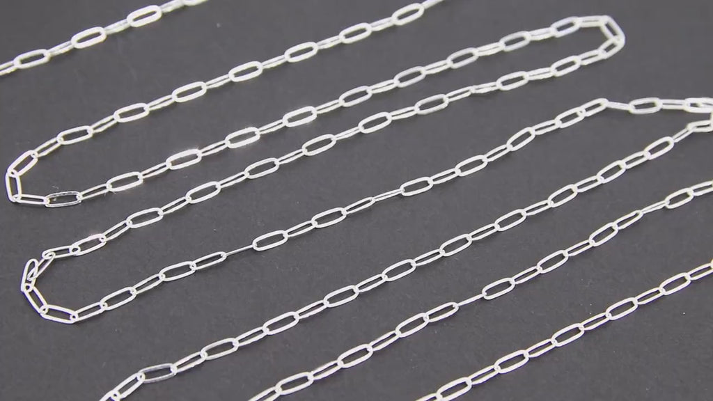 925 Sterling Silver Paperclip Chain, 7.3 mm 14 K Gold Filled Flat Chain, Unfinished Rectangle