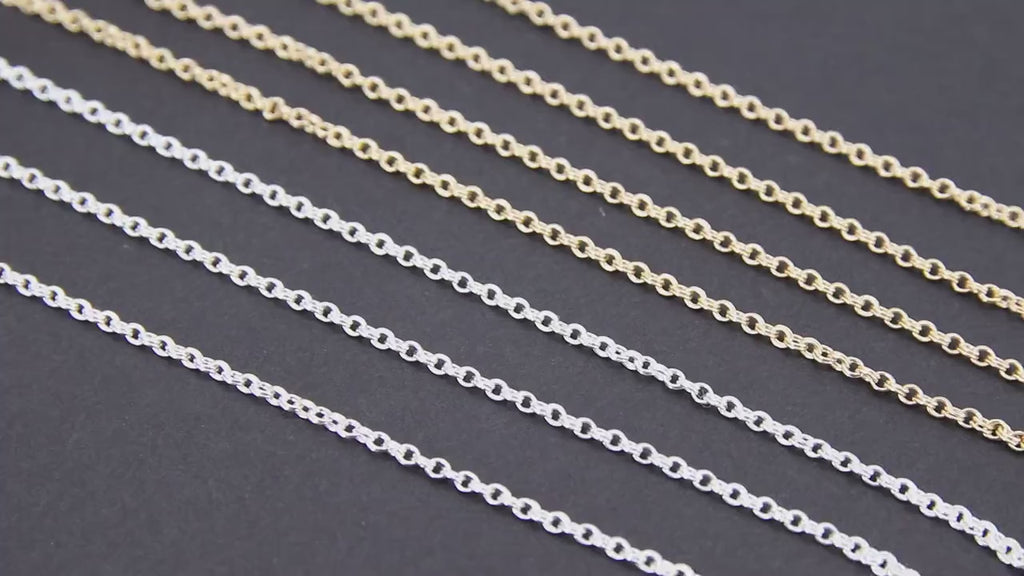 14 K Gold Filled Double Rolo Chains, 2 mm 925 Sterling Silver 1.6 mm Thick Unfinished, Belcher By The Foot