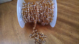22 k Gold Plated Champagne Topaz Mystic Rosary Chain Wholesale 6 mm Chains - A Girls Gems