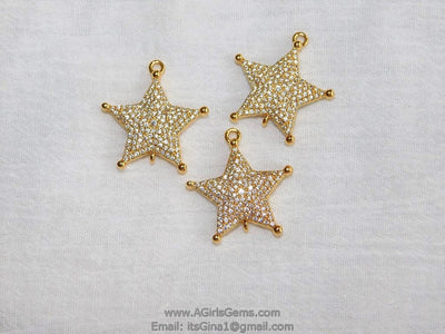 Micro Pave CZ Star Pendant - A Girls Gems