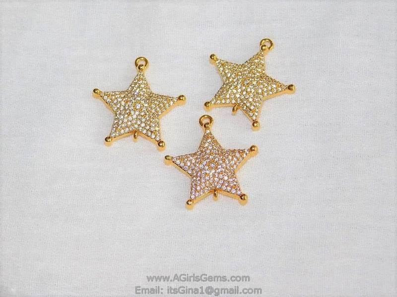 Micro Pave CZ Star Pendant - A Girls Gems