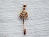 CZ Rose Gold Plated, Cubic Zirconia, Paved Key Bead #12