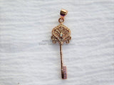 CZ Rose Gold Plated, Cubic Zirconia, Paved Key Bead #12