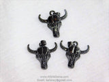 Cow Skull Gunmetal Black Plated Pendant Bull Skull Charm Boho Jewelry Finding Gold Ox Bone Skull Cowboy Supplies Crafts Supplies Bull Skull - A Girls Gems