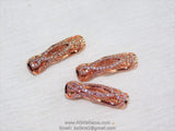 CZ Micro Pave Tube Bead, Rose Gold Beads, Tube Beads, Clear Cubic Zirconia 9 x 29 mm for DIY Bracelets - A Girls Gems