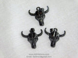 Cow Skull Gunmetal Black Plated Pendant Bull Skull Charm Boho Jewelry Finding Gold Ox Bone Skull Cowboy Supplies Crafts Supplies Bull Skull - A Girls Gems