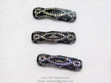 CZ Micro Pave Tube Beads, Silver or Black Big Hole Beads