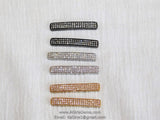 CZ Micro Pave Bracelet Bar Connectors, Large Hole Charm Bars, Rose, Silver, Gold, Black Jewelry Findings - A Girls Gems