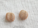 CZ Micro Pave Oval Diamond Beads, 17 x 20 mm Diamond Wavy Beads for Bracelet Charms - Football Shape Beads, Bracelet and Necklace Connectors