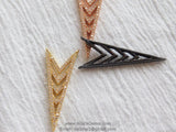 Micro Pave V Pendant Connector, Rose, Gold