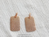 Pave Black Rectangle Pendants, CZ Micro Pave Rose Gold Plated CZ Charms #211