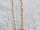 Light Cream Ivory Rosary Chain, 4 mm Gold Wire Wrapped Chains CH #302, Beaded Chain