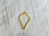 Brushed Gold Marquis Arrowhead Charm, 10 PCS Teardrop Brushed Gold Pendants 18x30 mm Frame, DIY Earrings Connectors