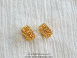 CZ Micro Pave Tube Bead 6 mm x 10 mm Bead  Gold Plated