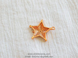 CZ Micro Pave Star Pendant Connector Bead for Tassel Rose Gold Plated Star Charm Sheriff Star Pendant for Bracelet AGGSM52