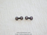 CZ Barbell Charm Holder Bead, CZ Micro Pave Connectors, Black Rhodium Plated Dumb Bell