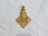 Ethiopian Cross Pendant, Gold Brass Coptic Cross 30 x 47 mm, African Cross for Necklaces