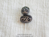 Rose Gold Oval Egg Beads, CZ Pave Black Flat Oval Beads, 11 x 15 Oval Bead