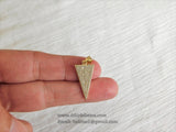 CZ Pave Triangle Arrow Charm, Gold Cubic Zirconia Arrowhead Pendants for Bracelet Necklace
