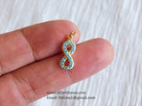 Gold Plated Turquoise Blue Infinity Charm Pendant Gold Plated Charm Connector Pendant Bracelet Necklace AGGSM267