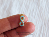 Gold Plated Turquoise Blue Infinity Charm Pendant Gold Plated Charm Connector Pendant Bracelet Necklace AGGSM267