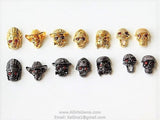 CZ Micro Pave Skull Head Beads, Bracelet Beads