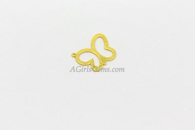 Butterfly Charm, 20 x 25 mm  *Linking* Charm in Brushed Gold Plated - A Girls Gems
