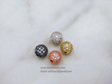 Micro Pave Beads, Silver CZ Round Beads - A Girls Gems