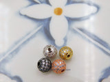 Micro Pave Beads, Silver CZ Round Beads - A Girls Gems