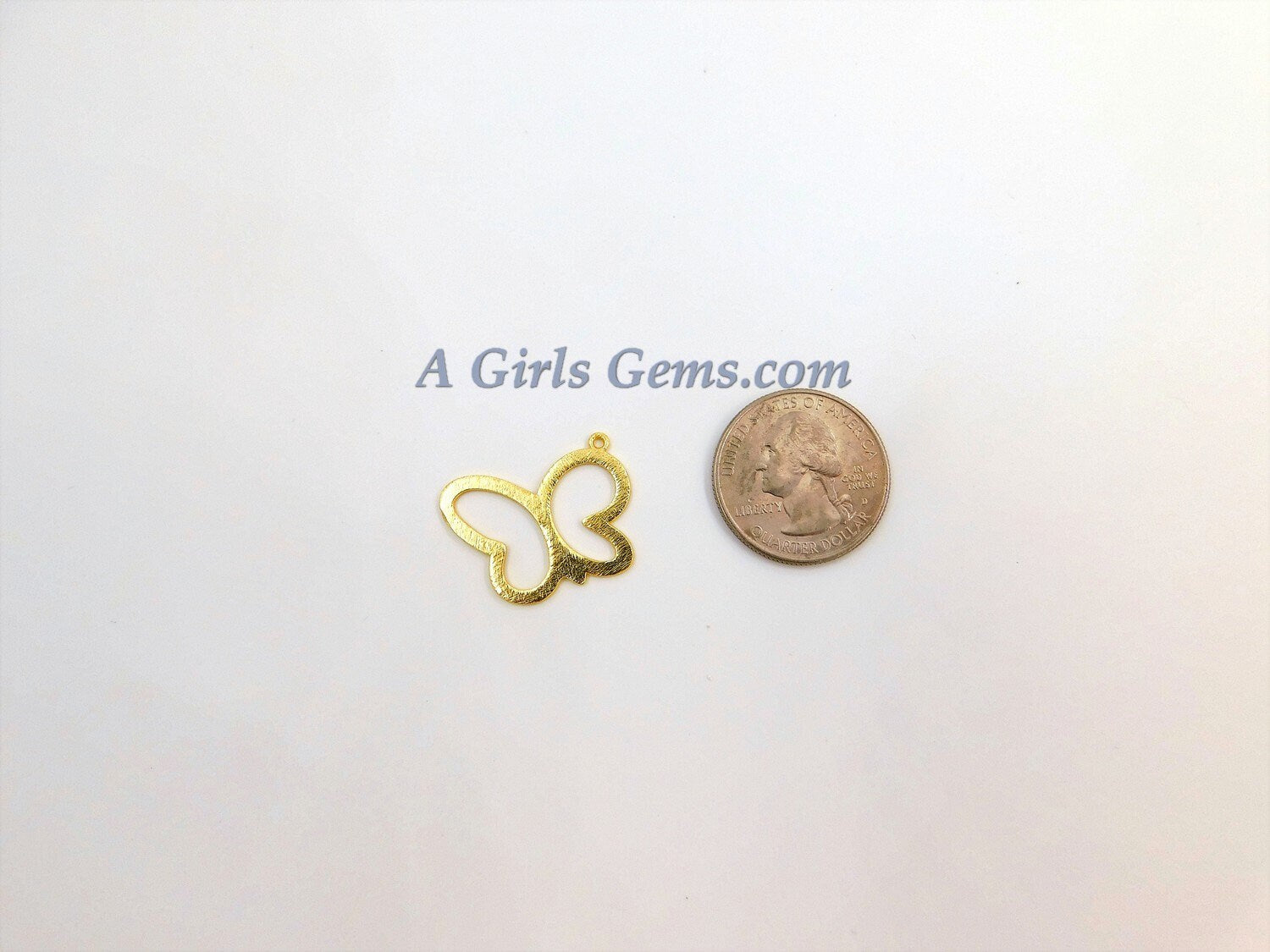 Butterfly Charm, 20 x 25 mm *Linking* Charm in Brushed Gold Plated, Flat Brushed Gold Charms