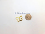 Butterfly Charm, 20 x 25 mm *Linking* Charm in Brushed Gold Plated, Flat Brushed Gold Charms