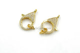 Large Lobster Clasp, CZ Pave Gold - A Girls Gems