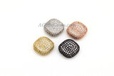 Oval Egg Diamond Beads, 103,CZ Micro Pave Diamond Wavy Beads for Bracelet Charms