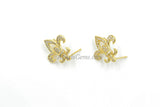 French Flower Post Earrings with Loop - A Girls Gems