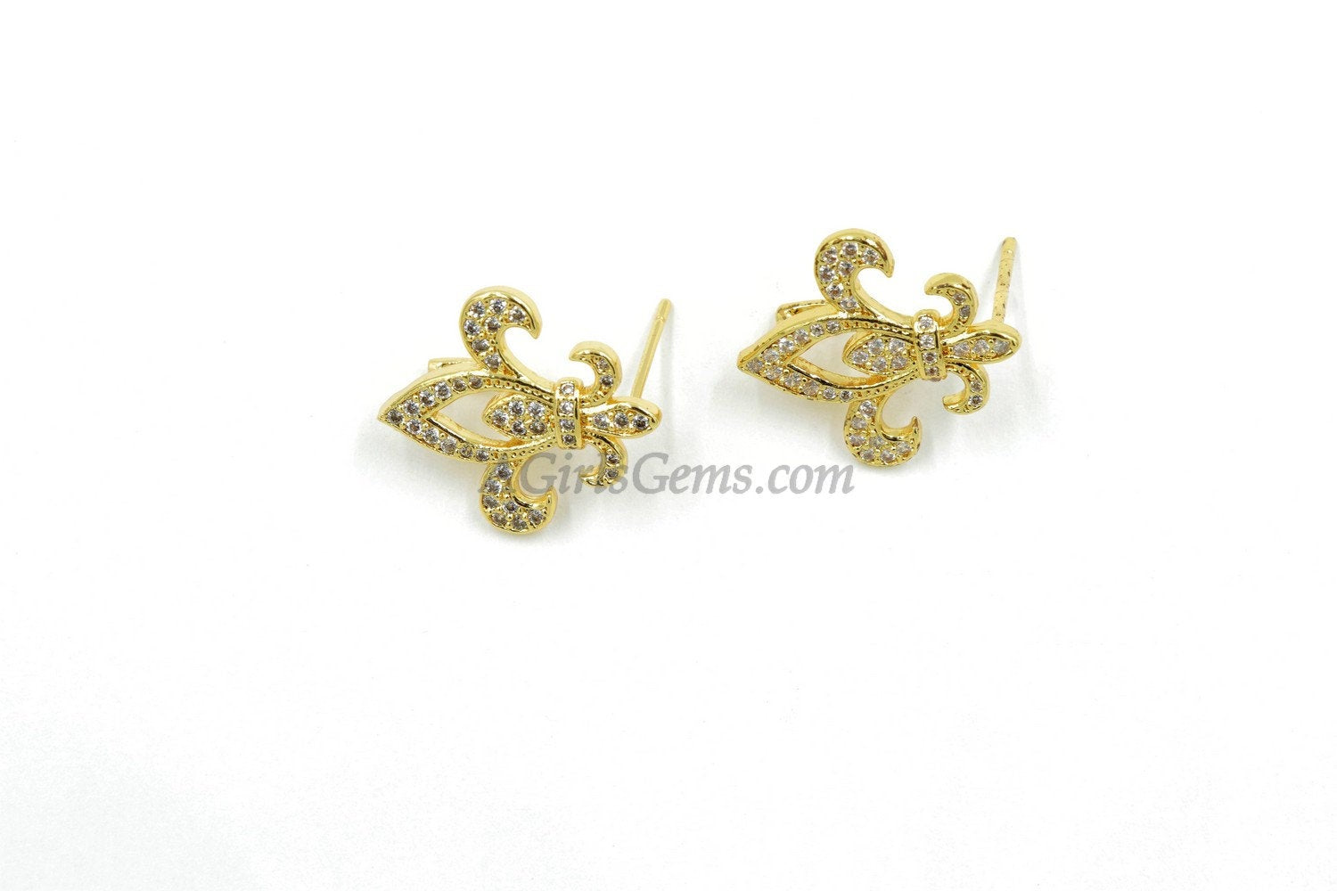 French Flower Post Earrings with Loop - A Girls Gems