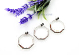 Black Soldered Crystal Pendant, Hexagon Faceted Chandelier Pendant 31 x 34 mm Crystal Pendant with Black/Gold Round Disc Pendants