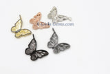 CZ Micro Pave Butterfly Pendant, 30 x 41 mm, Large Butterflies Enamel